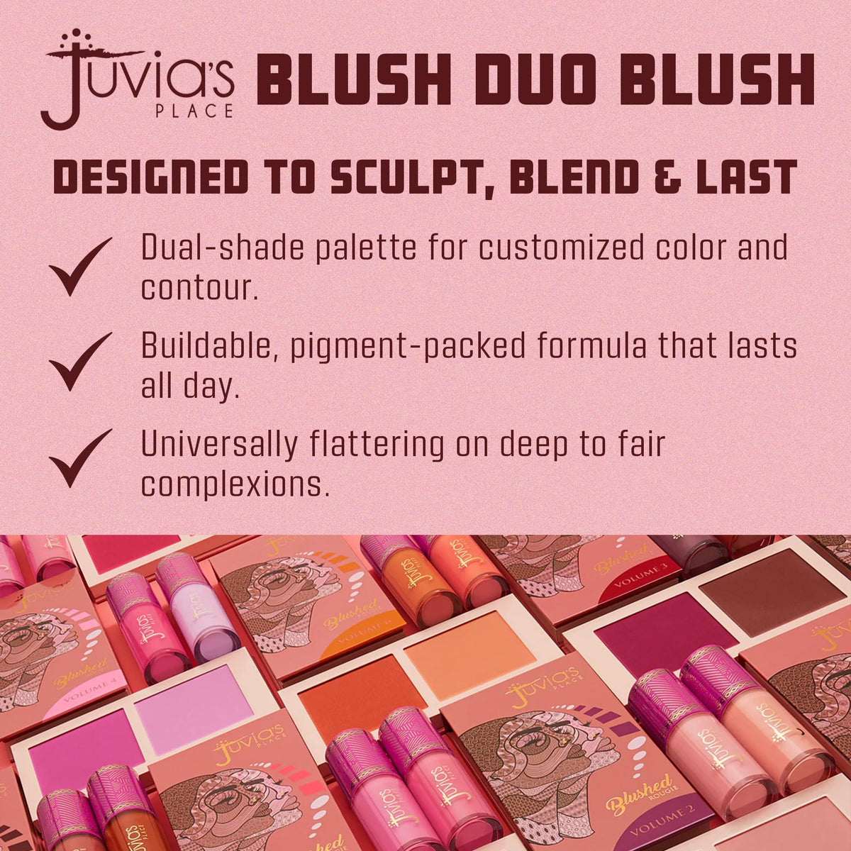 Juvia's Place Duo Blush Vol. 2 side view showing texture