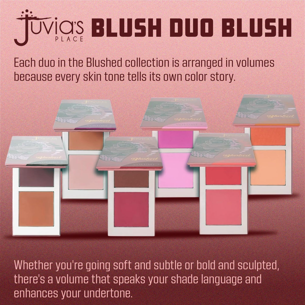Juvia's Place Duo Blush Vol. 2 swatches on skin