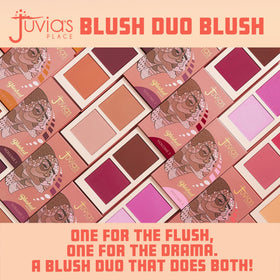 Juvia's Place Duo Blush Vol 6 on vanity with makeup