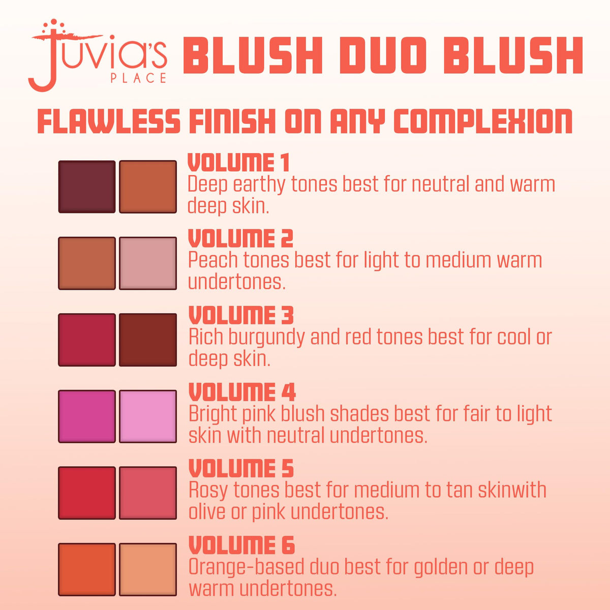 Juvia's Place Duo Blush Vol 6 swatches on skin