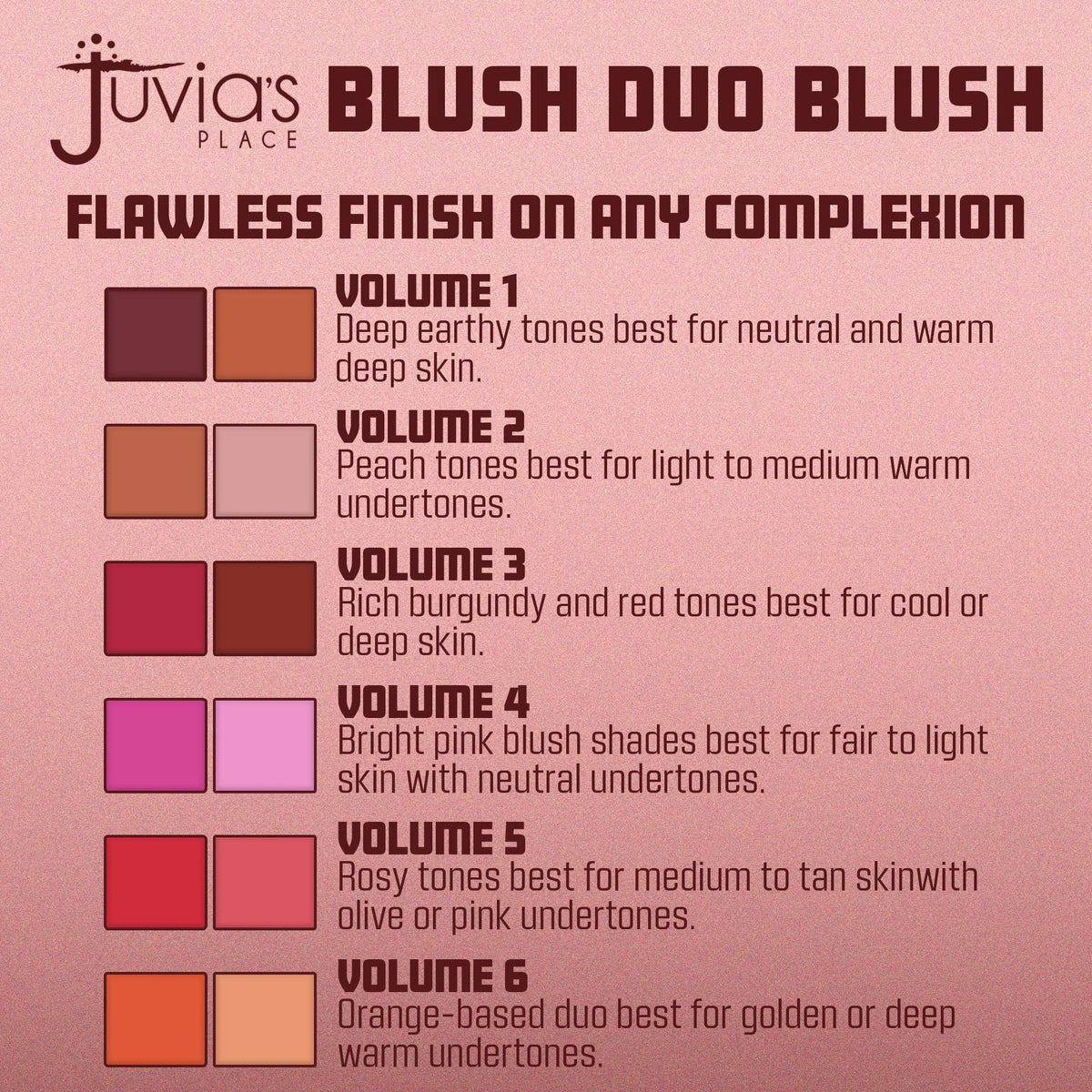 Juvia's Place Duo Blush Volume 1 close-up of blush shades