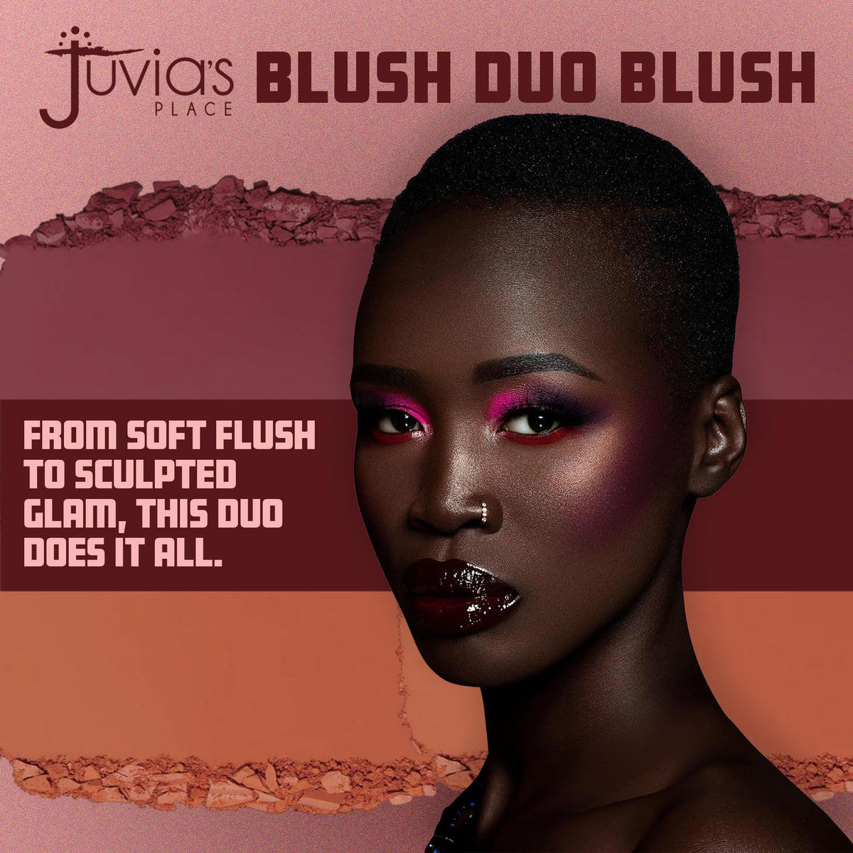 Juvia's Place Duo Blush Volume 1 swatches on skin