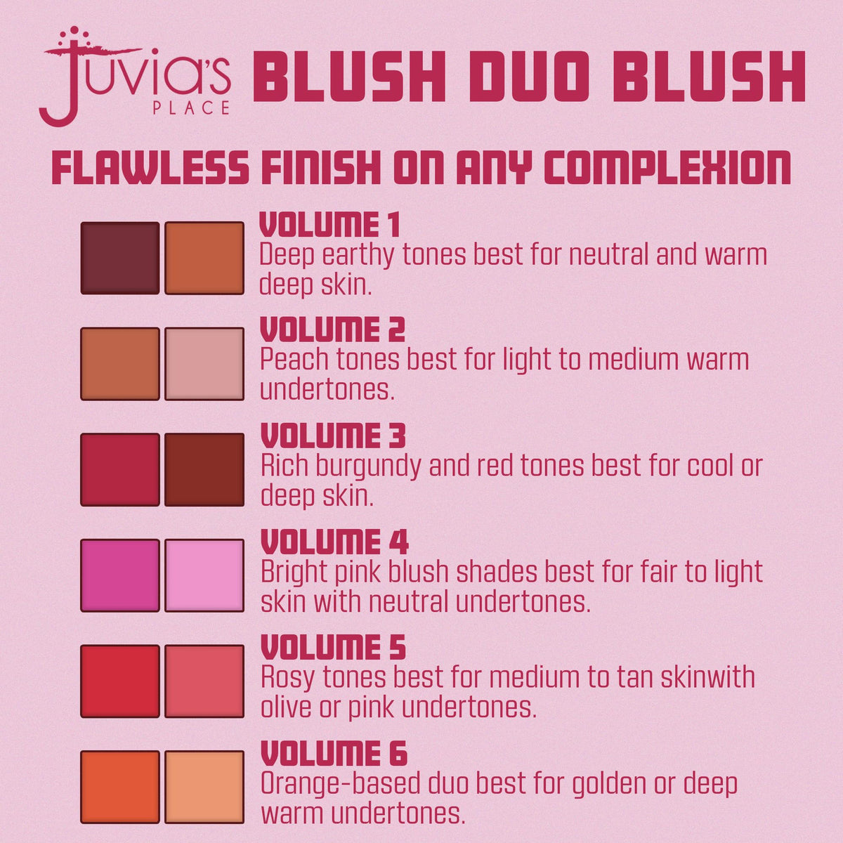 Juvia's Place Duo Blush Volume 4 swatched on skin