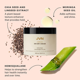 JVN No Heat Complete Air Dry Cream application on hair
