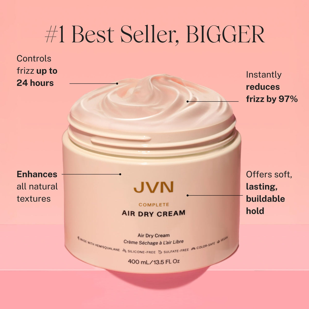 JVN No Heat Complete Air Dry Cream packaging side view