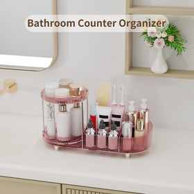 Jywantful 360 Rotating Makeup Organizer in a bathroom setting