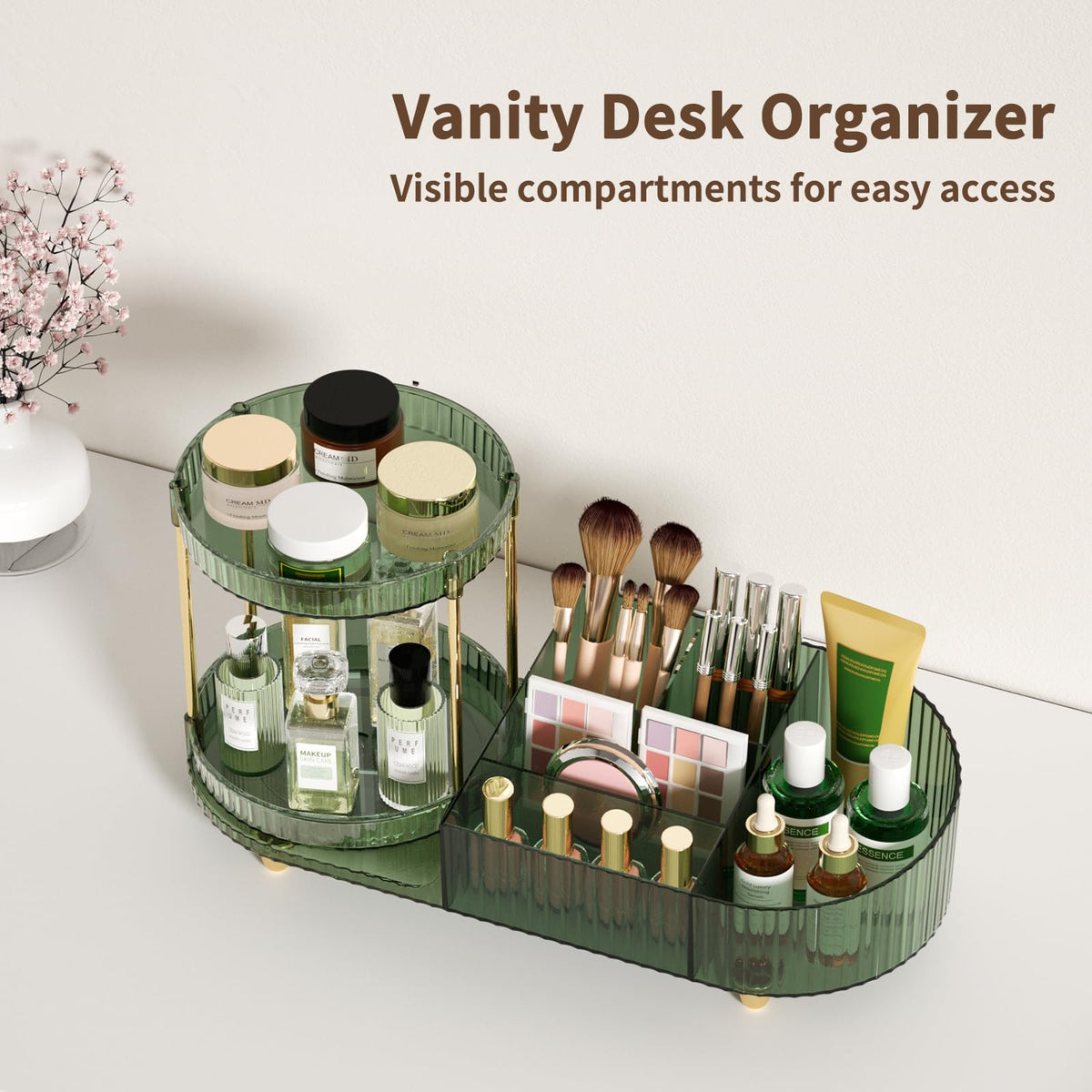 Jywantful 360 Rotating Makeup Organizer in a cute pink box