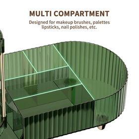 Jywantful 360 Rotating Makeup Organizer side view displaying compartments