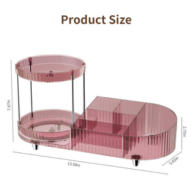 Jywantful 360 Rotating Makeup Organizer side view showing compartments