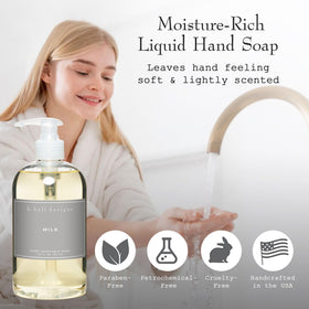 K. Hall Designs Milk Liquid Hand Soap creamy-sweet coconut vanilla back view
