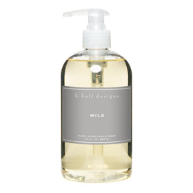 K. Hall Designs Milk Liquid Hand Soap creamy-sweet coconut vanilla front view