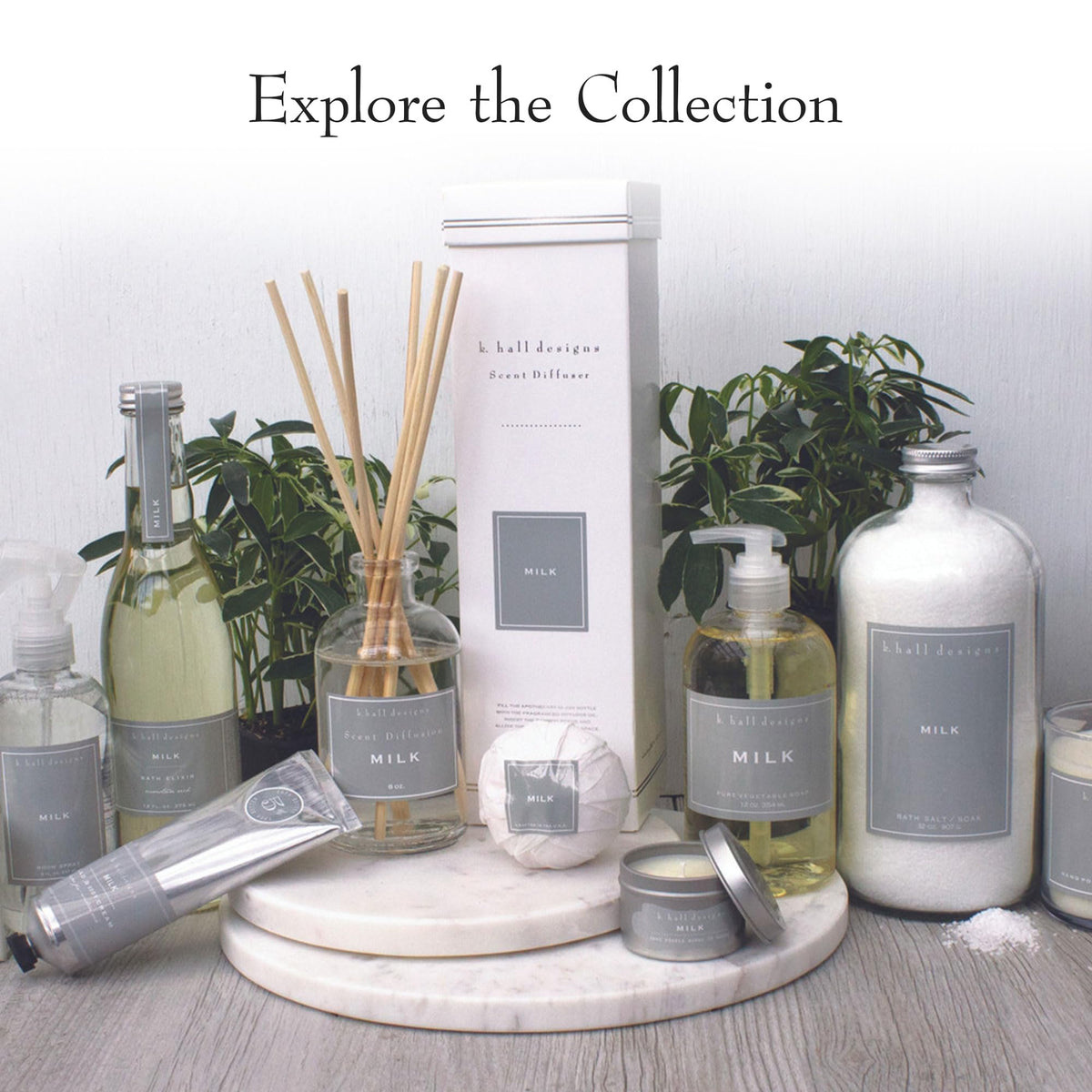 K. Hall Designs Milk Liquid Hand Soap creamy-sweet coconut vanilla packaging details