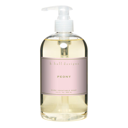 K. Hall Designs Peony Liquid Hand Soap front view 408g