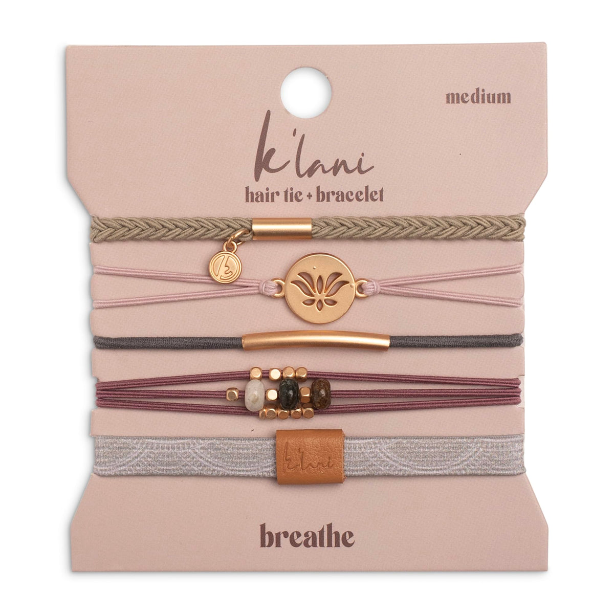 K'lani Breathe Hair Tie Bracelets in assorted colours on a white background
