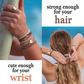 K'lani Climb Hair Tie Bracelet worn on wrist