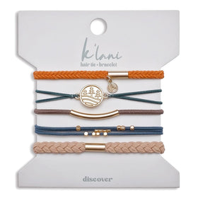 K'lani Discover Hair Tie Bracelets set of five in various colours