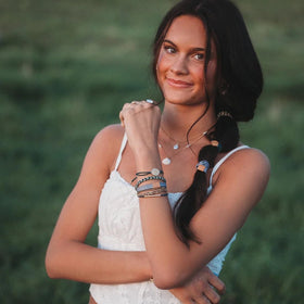 K'lani hair tie bracelet in Journey colour option with stylish tones