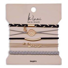 K'lani Inspire Hair Tie Bracelets in assorted colours front view