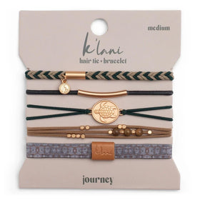 K'lani Journey Hair Tie Bracelets set with five colour-coordinated bands