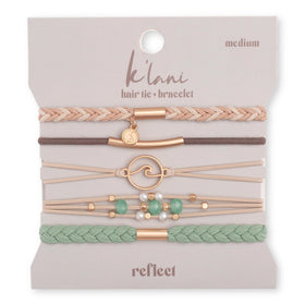 K'lani Reflect Hair Tie Bracelets set with five colour-coordinated designs