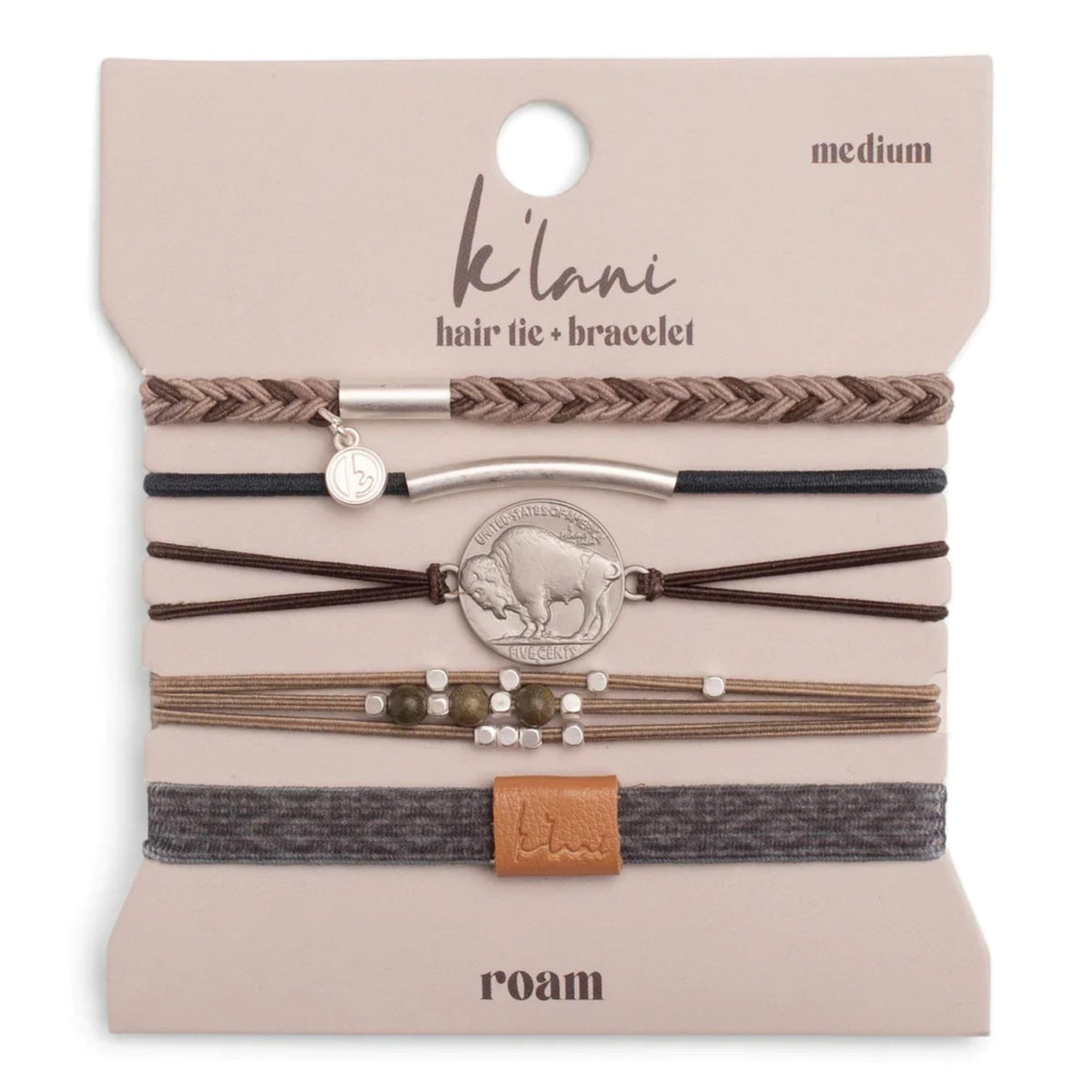 K'lani Roam Hair Tie Bracelets in assorted colours on a flat surface