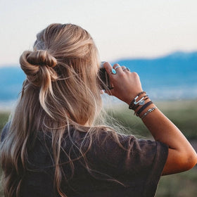 K'lani Roam Hair Tie Bracelets styled with casual outfit