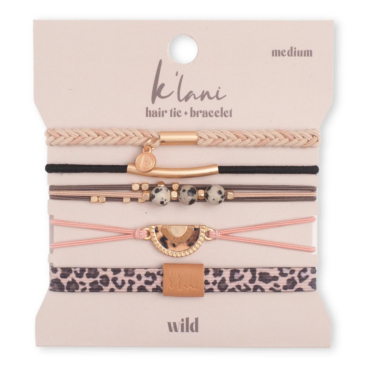K'lani Wild Hair Tie Bracelets in assorted colours on a flat surface
