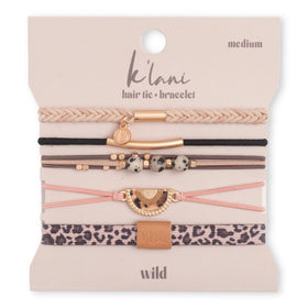 K'lani Wild Hair Tie Bracelets in assorted colours on a flat surface