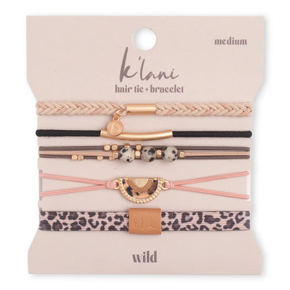 K'lani Wild Hair Tie Bracelets in assorted colours on a flat surface