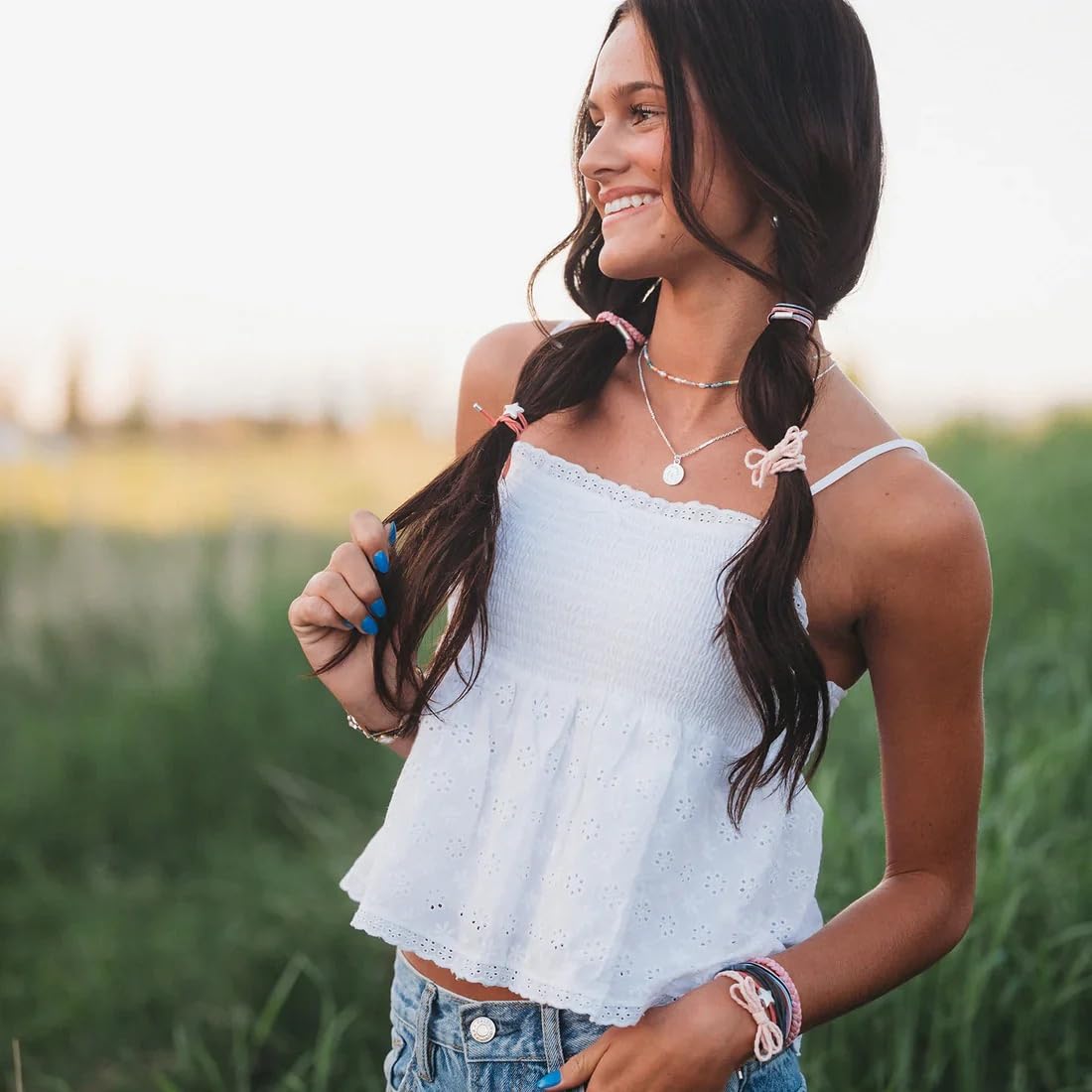 K'lani Wish Hair Tie Bracelets displayed in elegant packaging