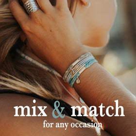K'lani Wonder Hair Tie Bracelet stacked for layered look