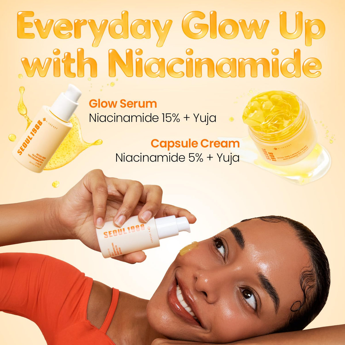 K-SECRET 1988 Niacinamide serum application on face