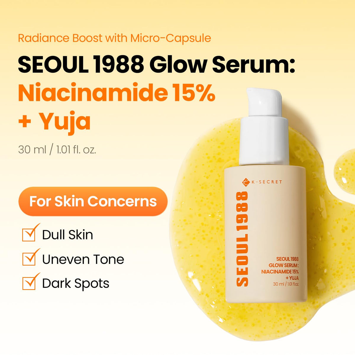 K-SECRET 1988 Niacinamide serum bottle with cap