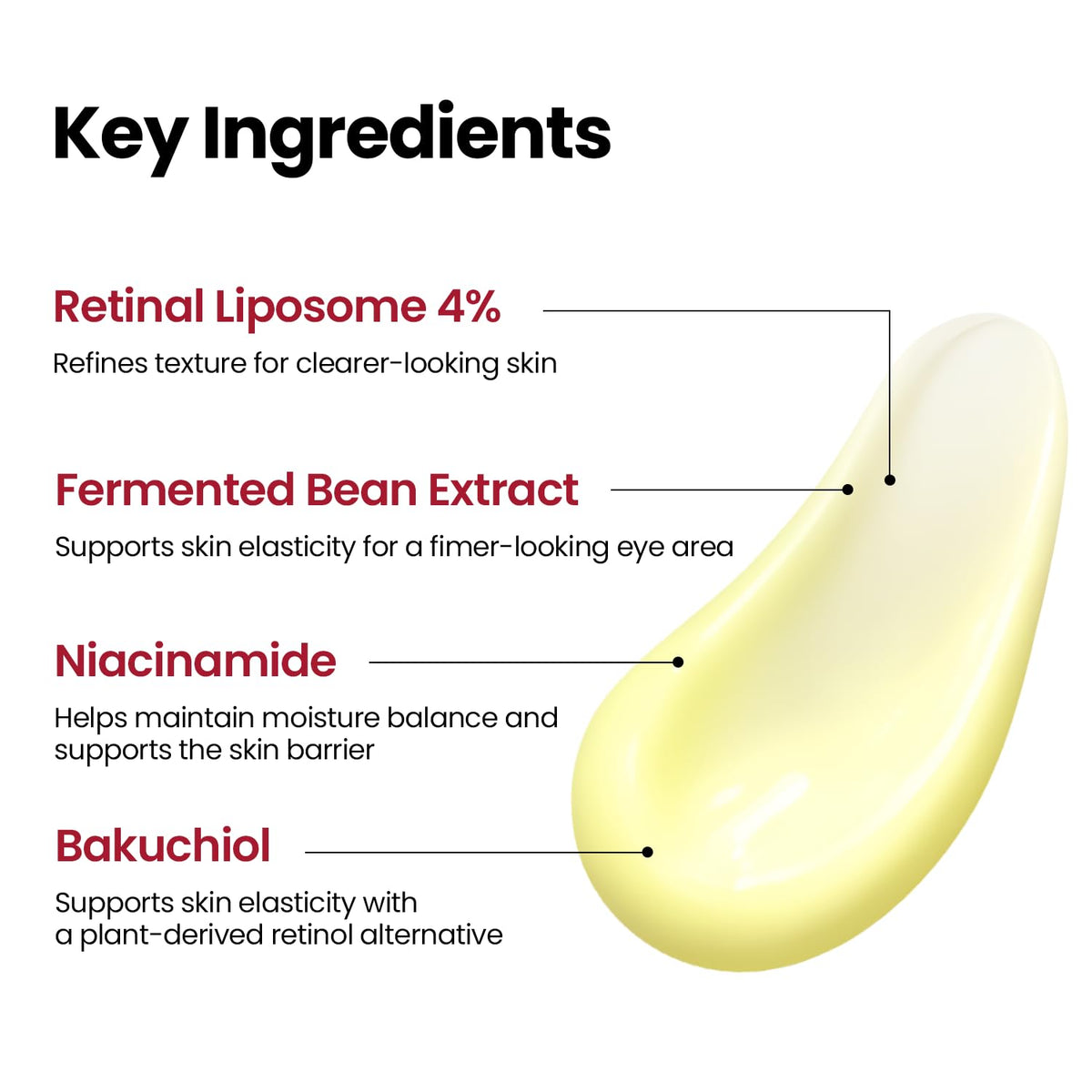 K-SECRET Retinal Eye Cream application on skin