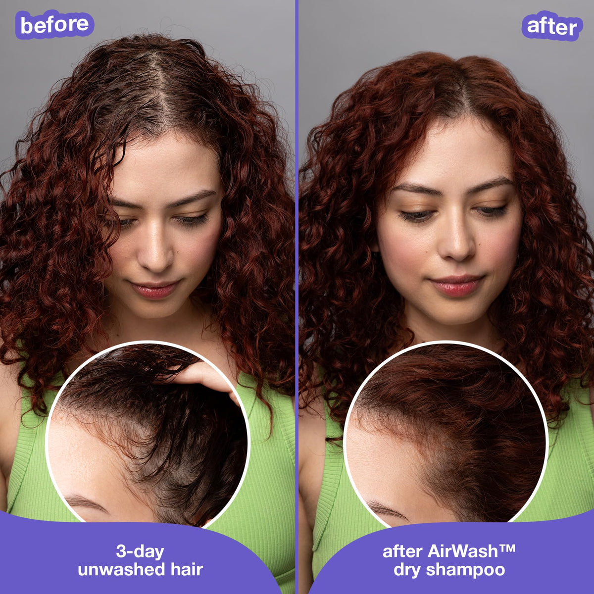 K18 AirWash Dry Shampoo application on hair