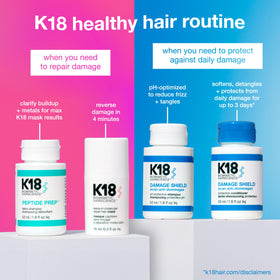 K18 Damage Shield Shampoo application on hair