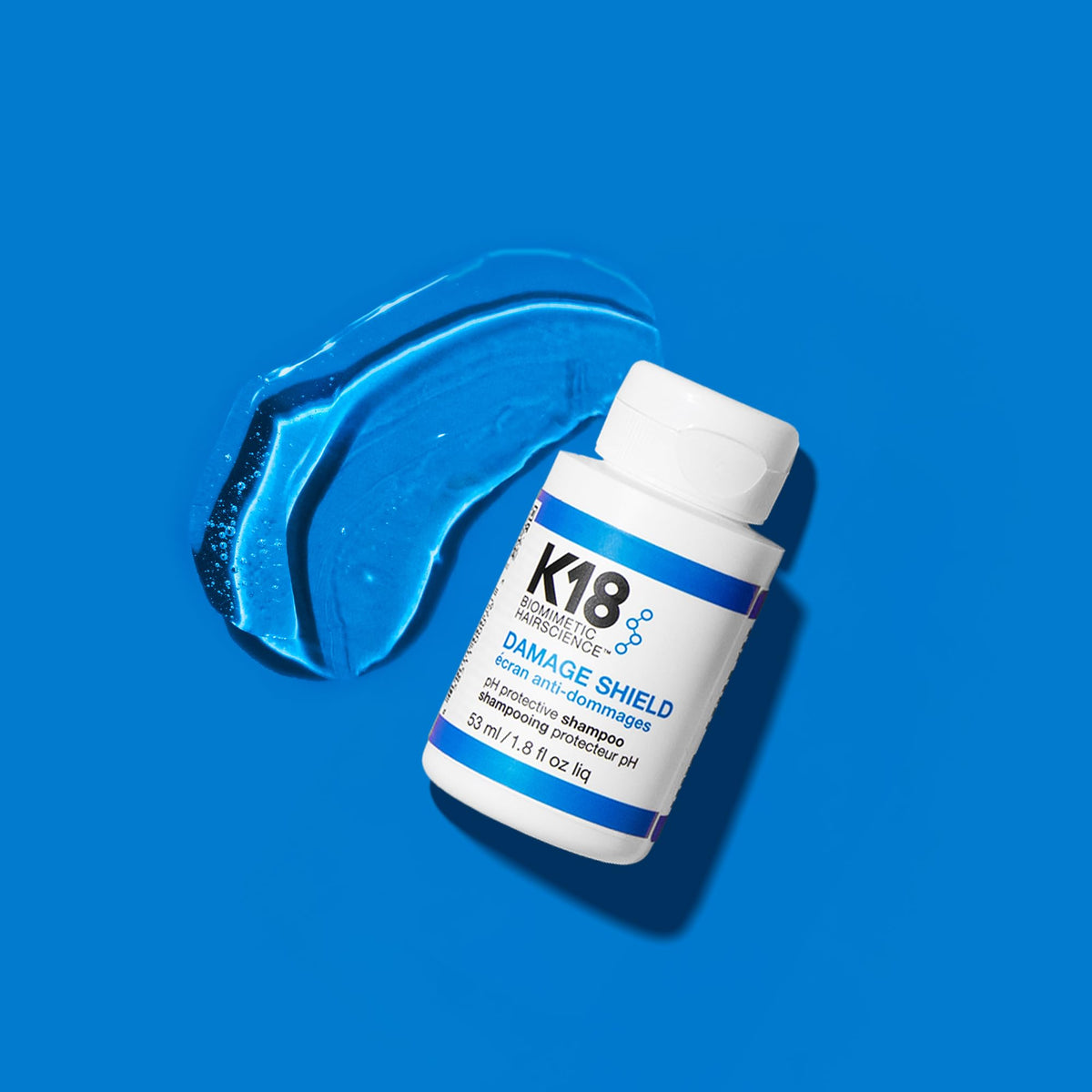 K18 Damage Shield Shampoo bottle side view