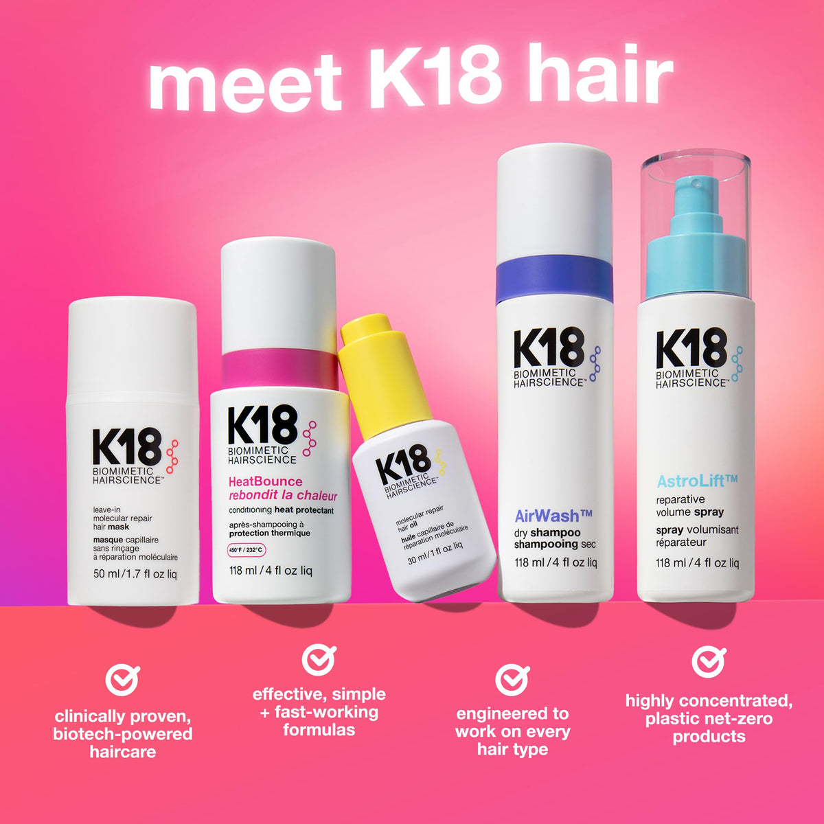 K18 Damage Shield Shampoo packaging with product details