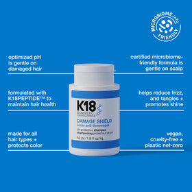 K18 Damage Shield Shampoo with plant-derived ingredients