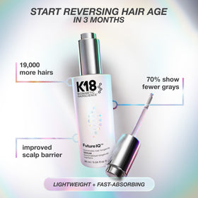 K18 FutureIQ Hair + Scalp Serum 3.04 oz bottle with dropper