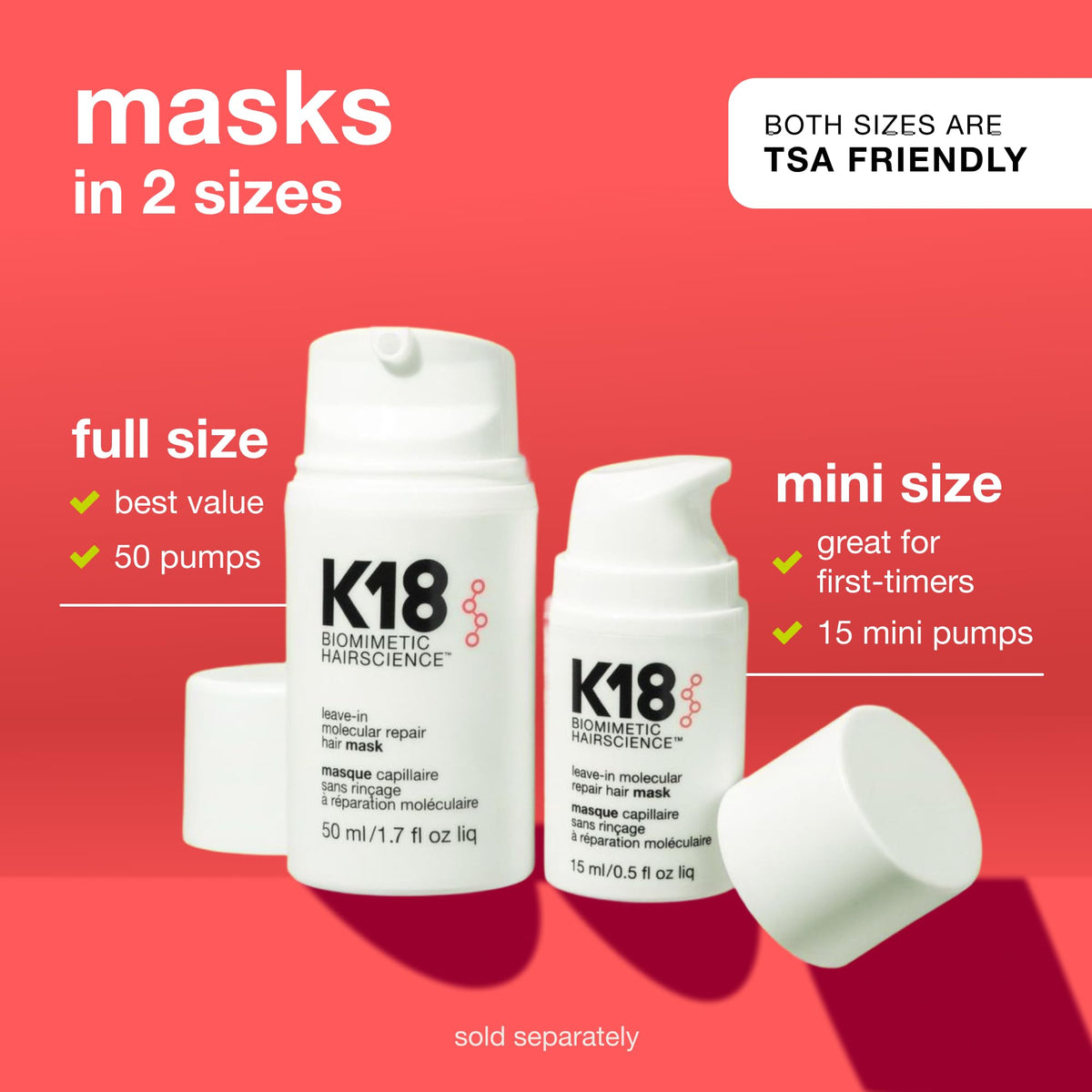 K18 Leave-In Molecular Repair Hair Mask on a vanity