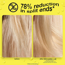 K18 Molecular Repair Hair Oil application on hair