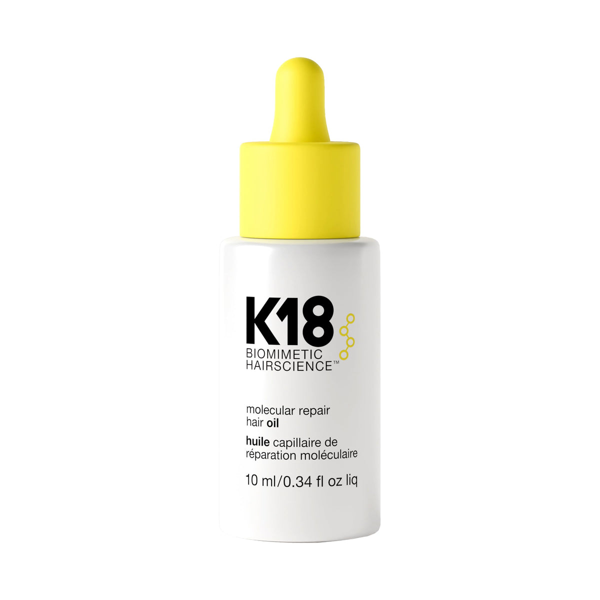 K18 Molecular Repair Hair Oil front view with packaging