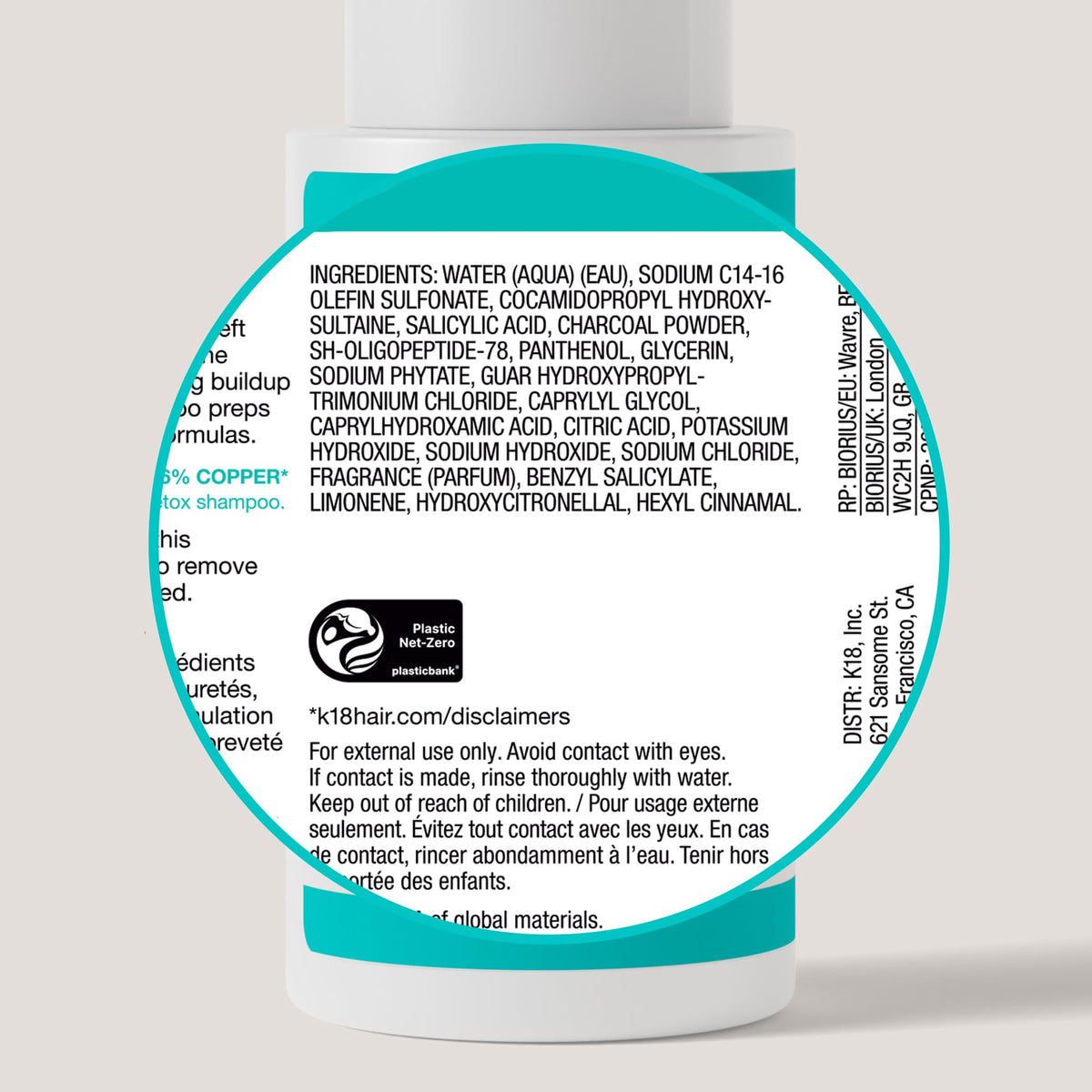 K18 Peptide Prep Detox Shampoo in a lifestyle setting