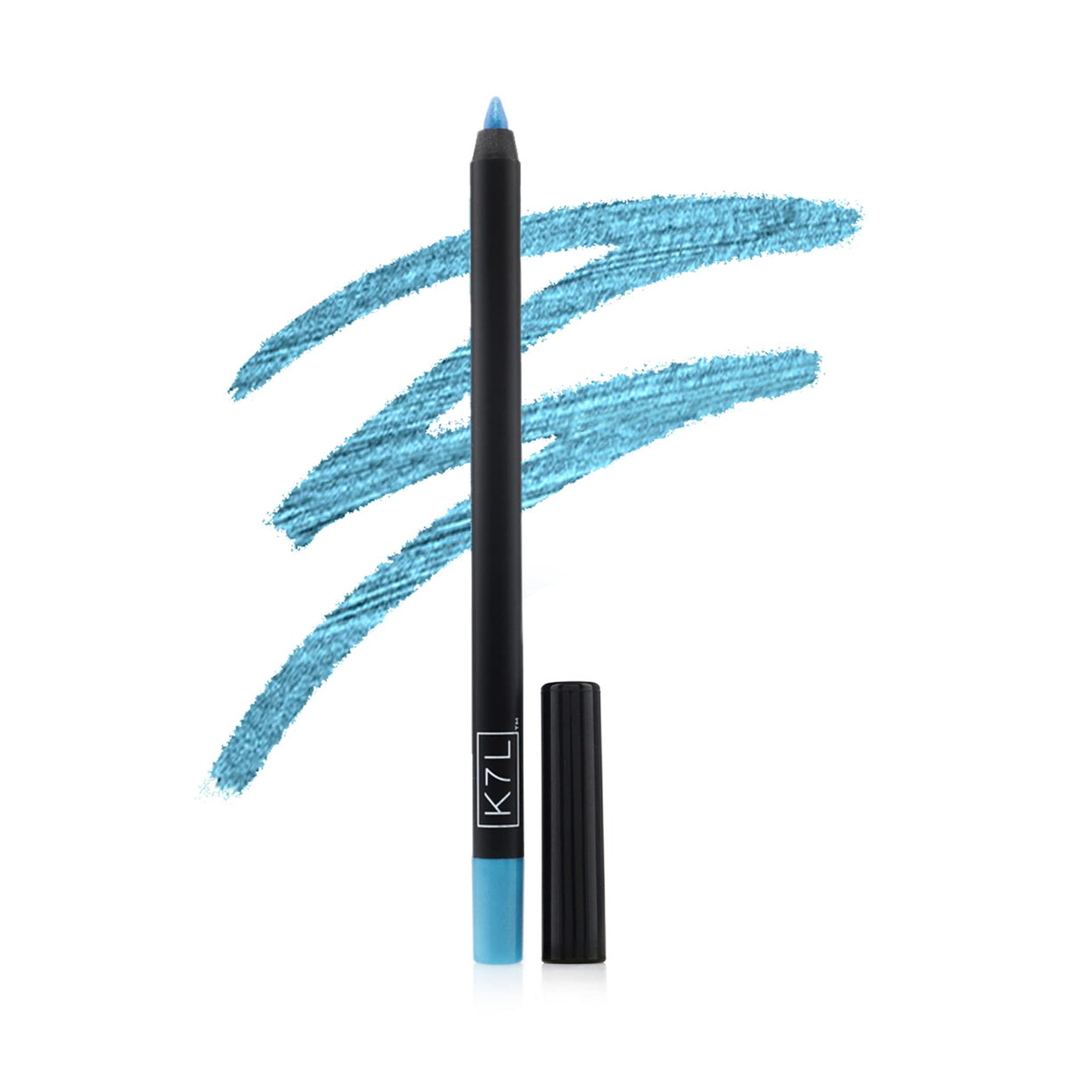 K7L Blue Eyeliner Waterproof Longwear 9g swatch on skin
