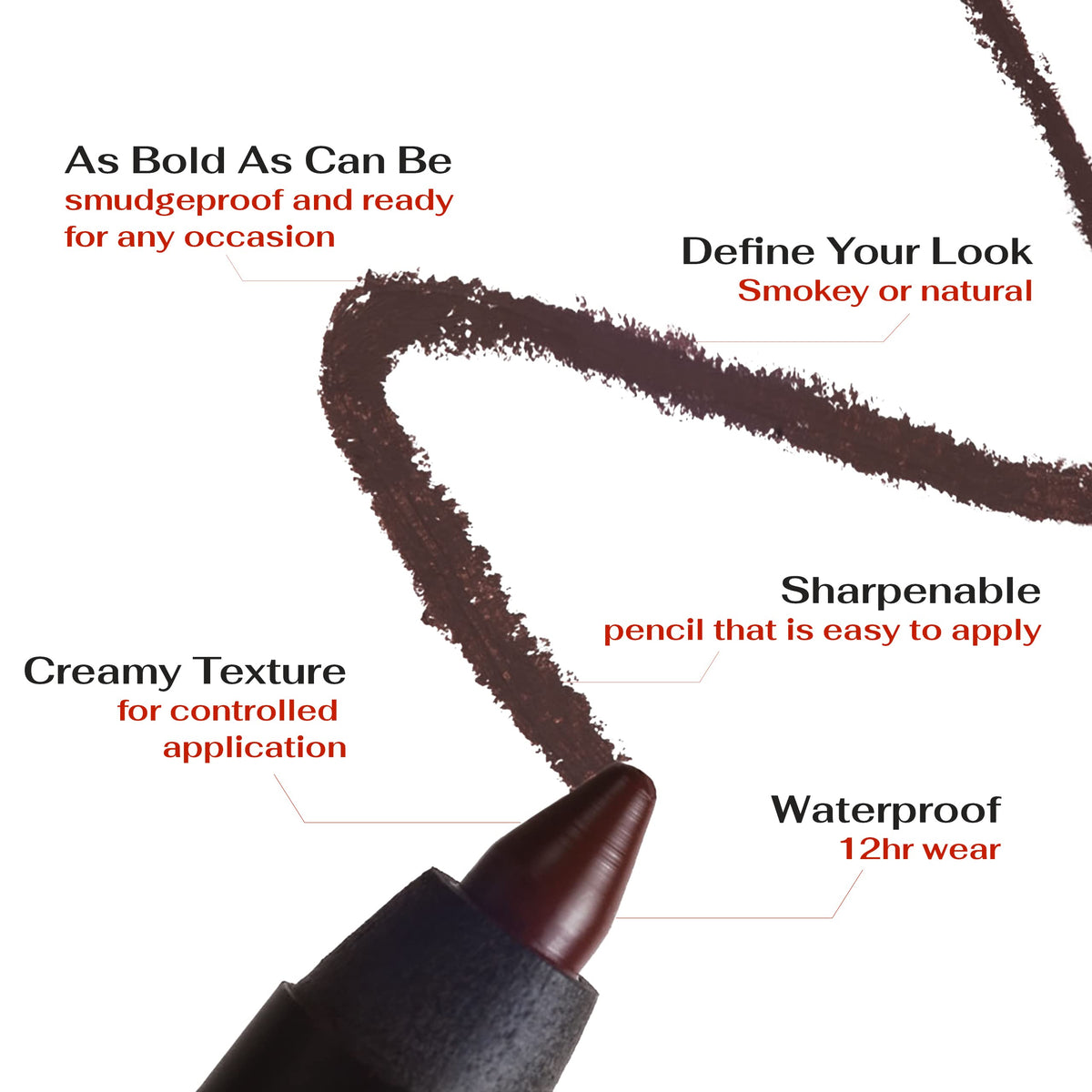 K7L Brown Eyeliner Pencil showing tip for application