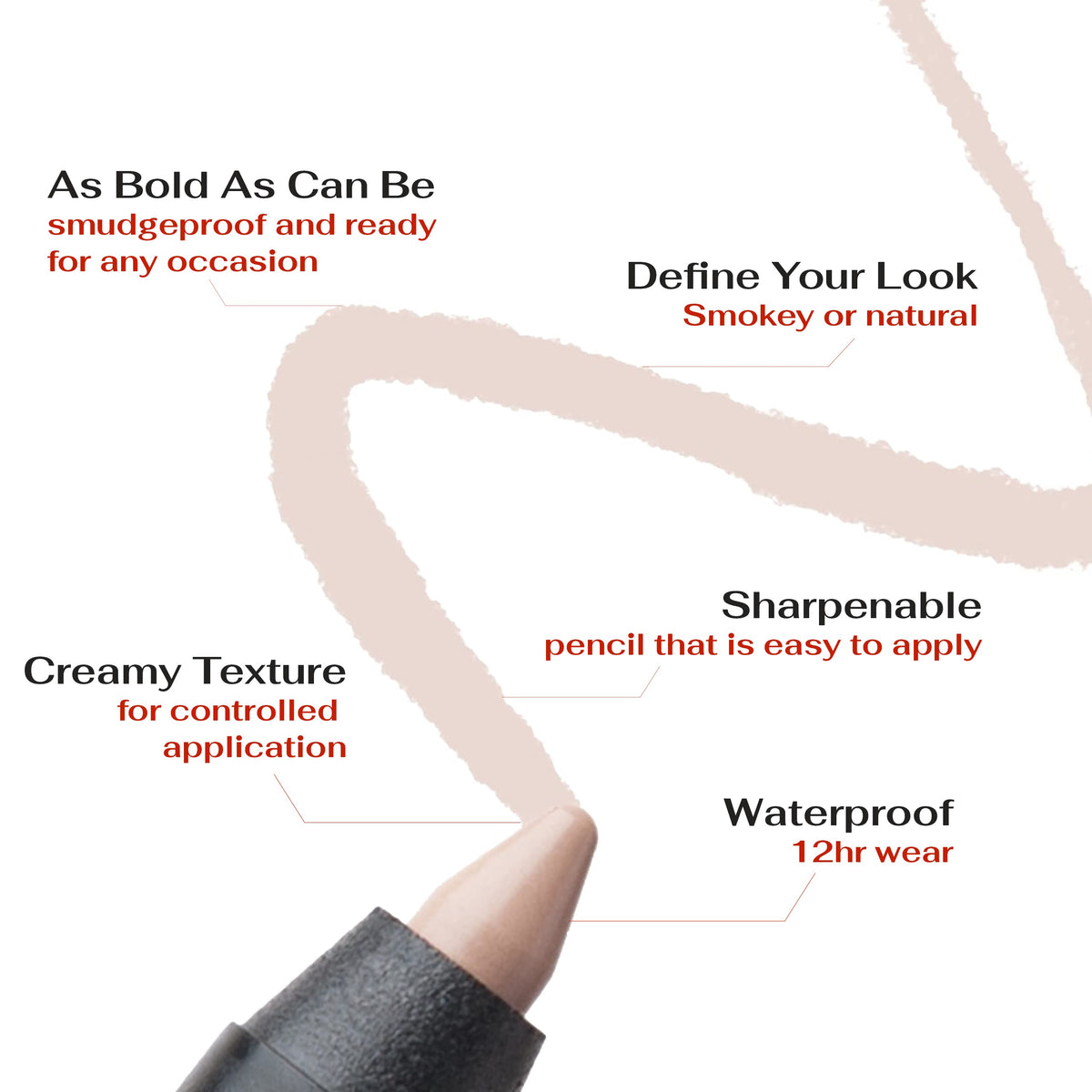 K7L Creamy Eyeliner Pencil sharpened tip close-up