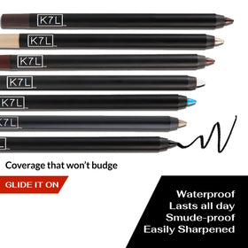 K7L Silver Shimmer Eyeliner Pencil with other makeup products