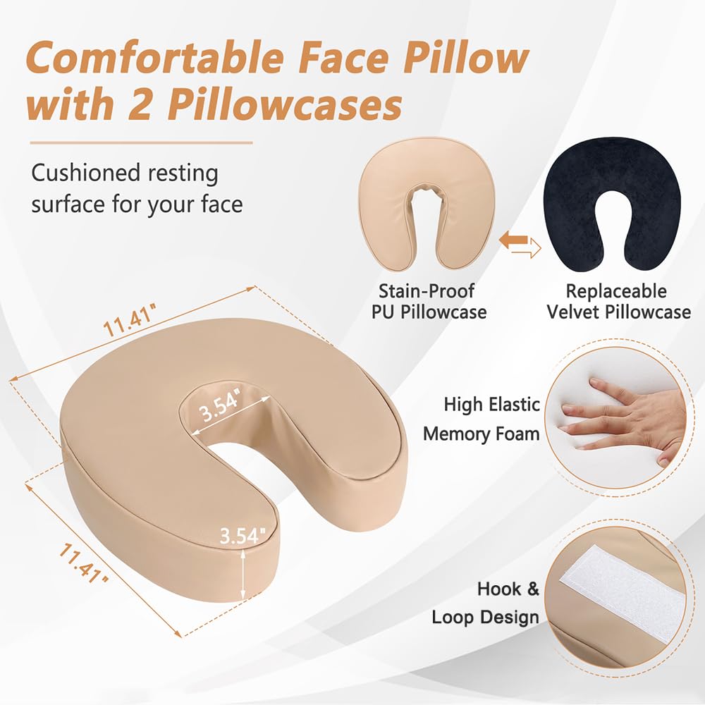 KAAMOS massage headrest assembly view with adjustable height