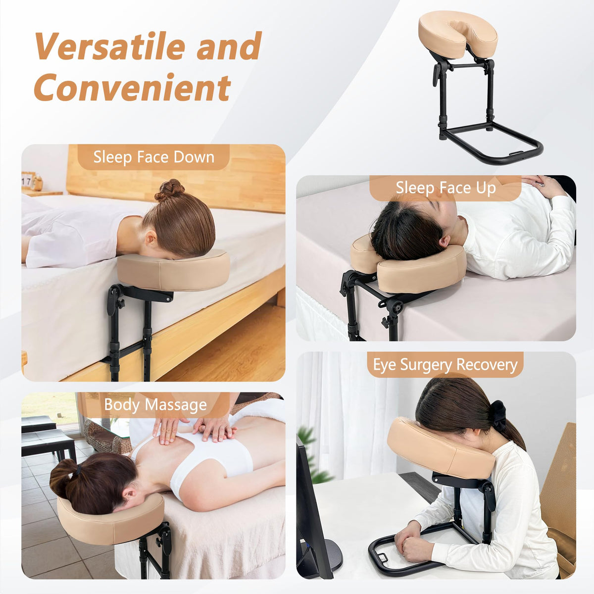 KAAMOS massage headrest in use during a massage session